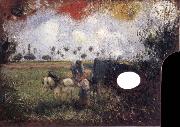 Camille Pissarro The artist-s palette with a landscape oil